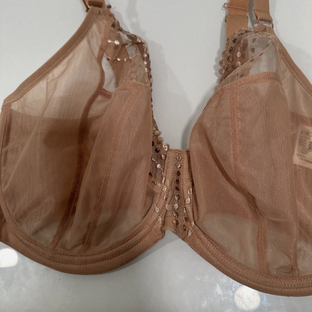 NEW $70 Elomi [‎ 36K ] Matilda Full Figure Underwire Plunge Bra Cafe Nude #5833 - Picture 6 of 13